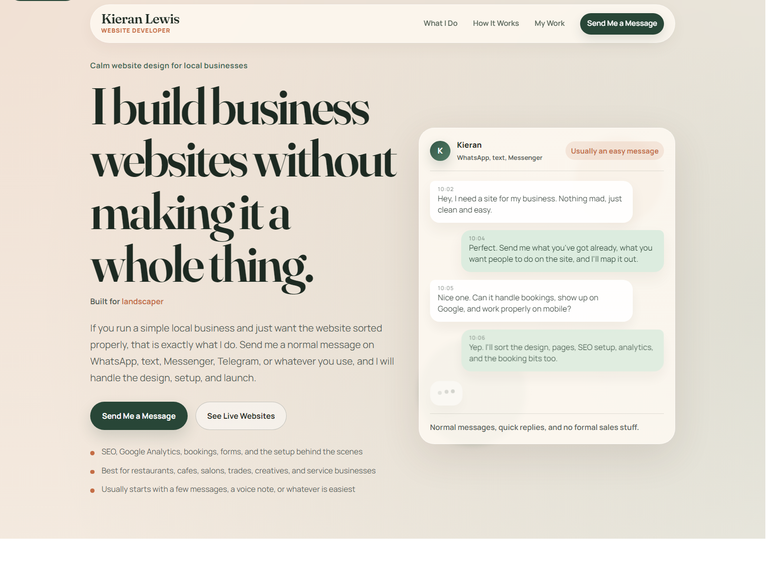 Homepage preview of kieranthlewis.com
